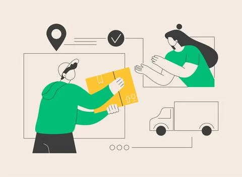 Order received abstract concept vector illustration. Illustrazione stock