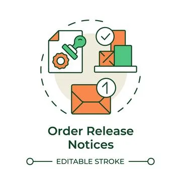 Order release notices multi color concept icon Stock Illustration