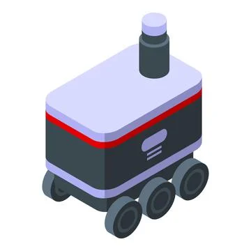 Order robot icon isometric vector. Warehouse delivery Illustrazione stock