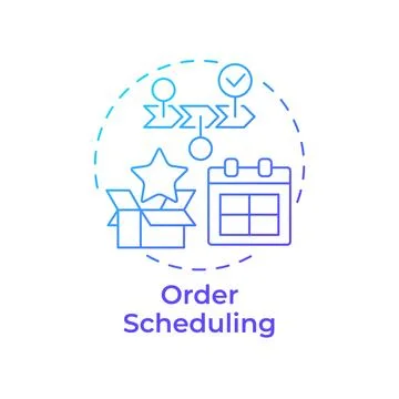 Order scheduling blue gradient concept icon Illustrazione stock