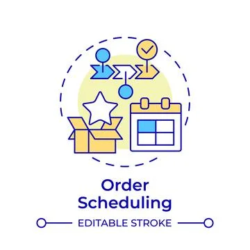 Order scheduling multi color concept icon Illustrazione stock