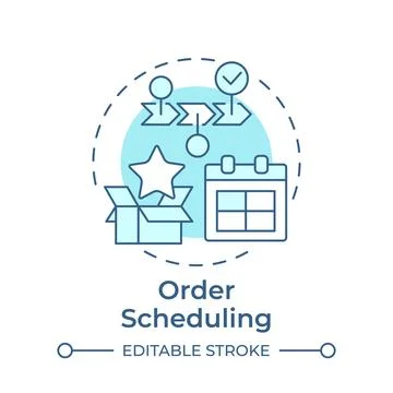 Order scheduling soft blue concept icon Stockillustratie