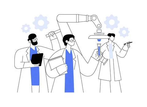 Order scientific research abstract concept vector illustration. Illustrazione stock