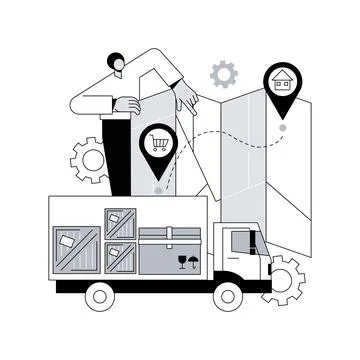Order shipped abstract concept vector illustration. Stock Illustration