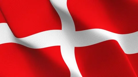 Order of St John flag waving on wind. Stock Illustration