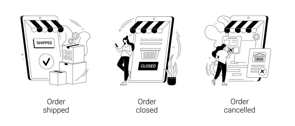 Order status abstract concept vector illustrations. Stock Illustration