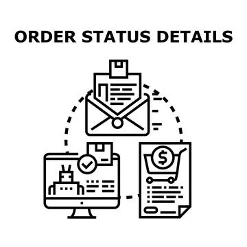 Order status tracking and delivery notification concept Stock Illustration