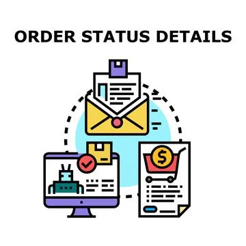 Order status tracking and delivery notification concept Stock Illustration