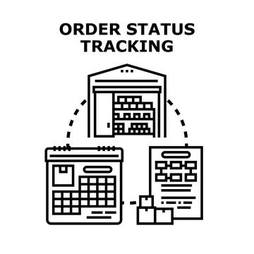 Order status tracking delivery logistics process concept Stock Illustration