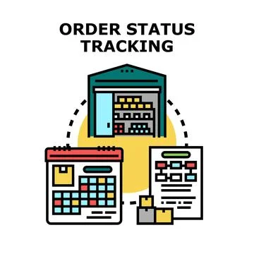 Order status tracking delivery logistics process concept Stock Illustration