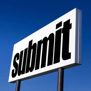 Order to submit Horizontal billboard with the order to submit, against unr... Stock Photos