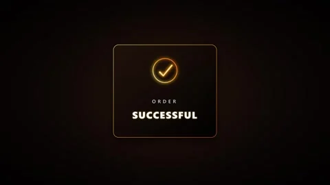 Order successful notification animation with glowing checkmark ui payment c.. Stock Footage 337555043