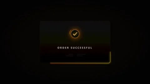 Order successful notification ui animation with glowing checkmark and progr.. Stock Footage 337554935