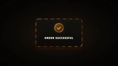 Order successful notification ui animation with glowing checkmark and moder.. Stock Footage 337554943