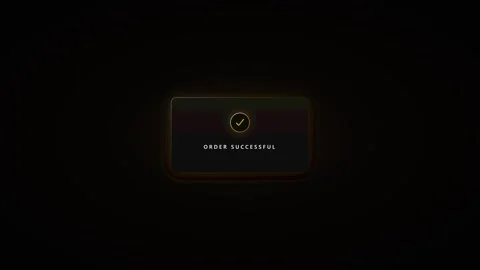 Order successful notification ui animation with glowing checkmark on dark b.. Stock Footage 337554993