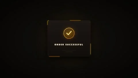 Order successful notification ui animation with glowing gold checkmark on d.. Stock Footage 337554998