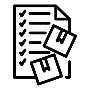 Order summary icon outline vector. Fill form Stock Illustration