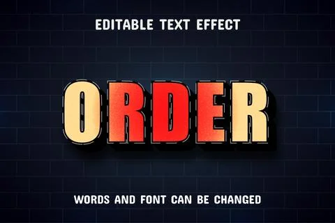 Order text - red neon style text effect Stock Illustration