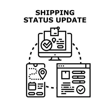 Order tracking and delivery status update concept Stock Illustration
