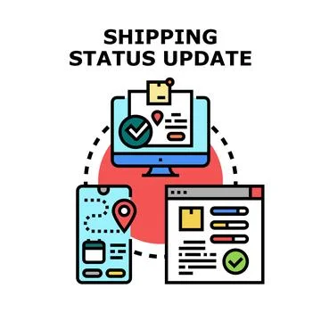 Order tracking and delivery status update concept Stock Illustration