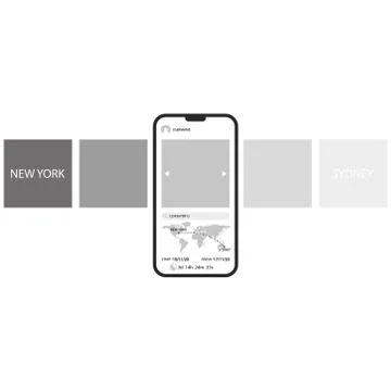 Order tracking carousel interface delivery mobile application template smartp Stock Illustration