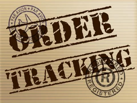Order tracking enables checking the status of an order - 3d illu Stockillustratie