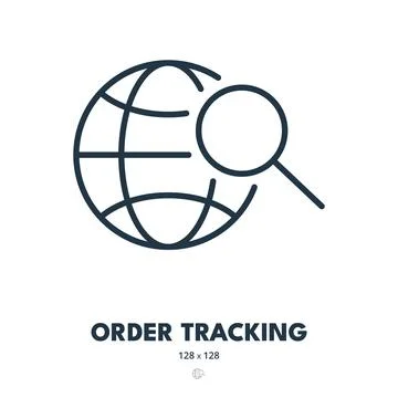 Order Tracking Icon. Shipment, Delivery, Package. Editable Stroke. Simple V.. Stock Illustration