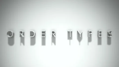 Order types 3D title animation with shadows on a white background Stock Footage 297083230