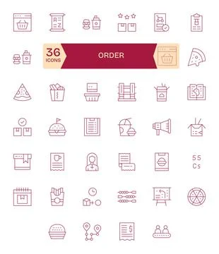 Order Vector Icon Repository containing 40 Thin Line 256x256 Grid Fitted gr.. Illustrazione stock