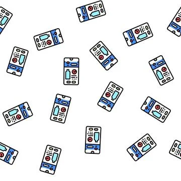 Order water online smartphone application vector seamless pattern Stock Illustration