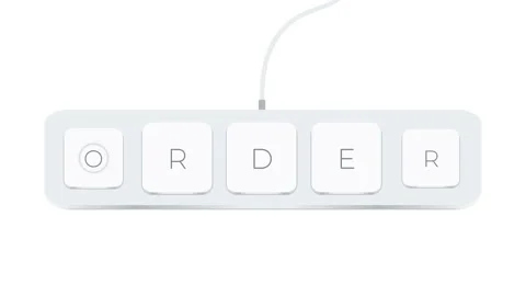 Order word written with computer buttons over white background Video stock 205145763