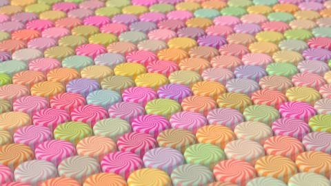 Ordered Array of Colorful Swirl Candy Stock Illustration