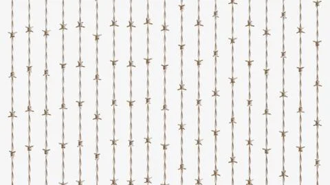 Ordered Array of Copper Barbed Arranged Vertically Parallel Stock Illustration