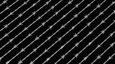 Ordered Array of Immaculate Barbed with on a Black Background Stock Illustration