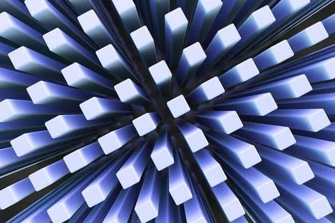 Ordered blue rods. Abstract background. Stock Illustration