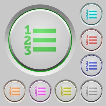 Ordered list push buttons Stock Illustration