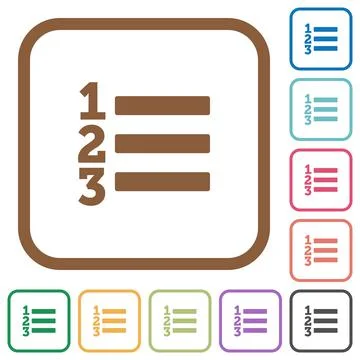 Ordered list simple icons Stock Illustration