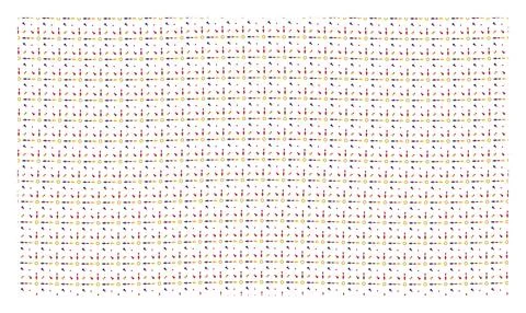 Ordered rows of tiny arrows and circles in red blue and yellow on white. Stock Illustration