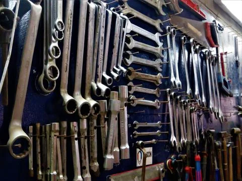 Ordered tools Stock Photos