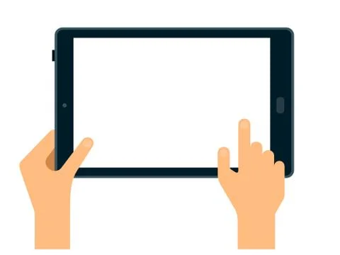 Ordering and delivery of goods using a tablet flat icon vector isolated Stock Illustration