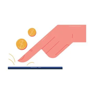 Ordering and paying in special application online from smartphone イラスト素材