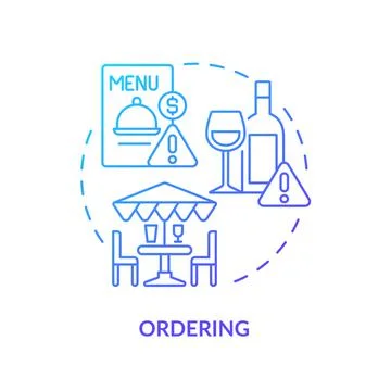 Ordering blue gradient concept icon Stock Illustration