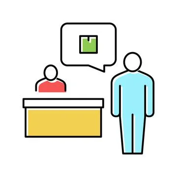 Ordering box color icon vector illustration 스톡 일러스트