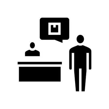 Ordering box glyph icon vector illustration 스톡 일러스트
