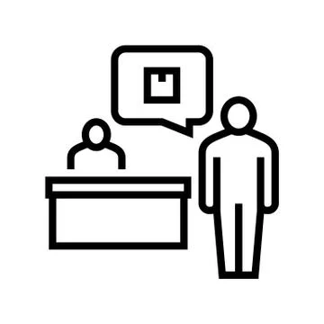 Ordering box line icon vector illustration 스톡 일러스트