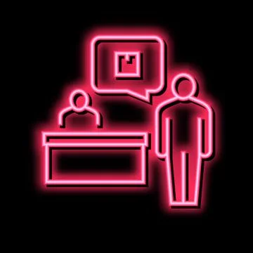 Ordering box neon glow icon illustration 스톡 일러스트