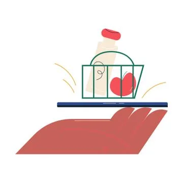 Ordering food delivery in special application online from smartphone イラスト素材