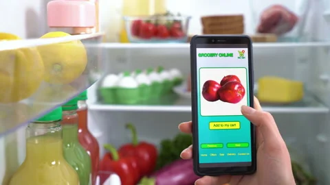 Ordering Food Online Using Smartphone App Stock Footage 154498536