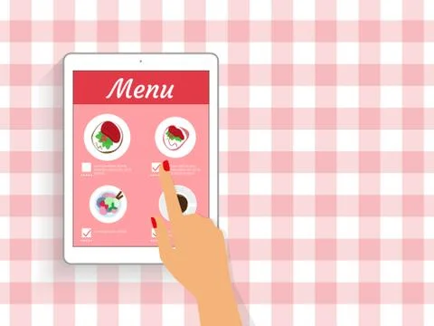 Ordering food in restaurant Ilustración de archivo