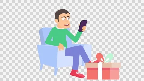 Ordering a gift through a mobile service Video stock 329669562